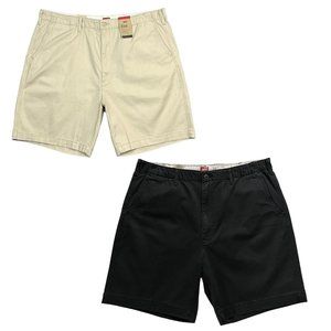 Levis Mens Chino Shorts Size XXL Black & Beige Stretch Fabric Elastic Waistband